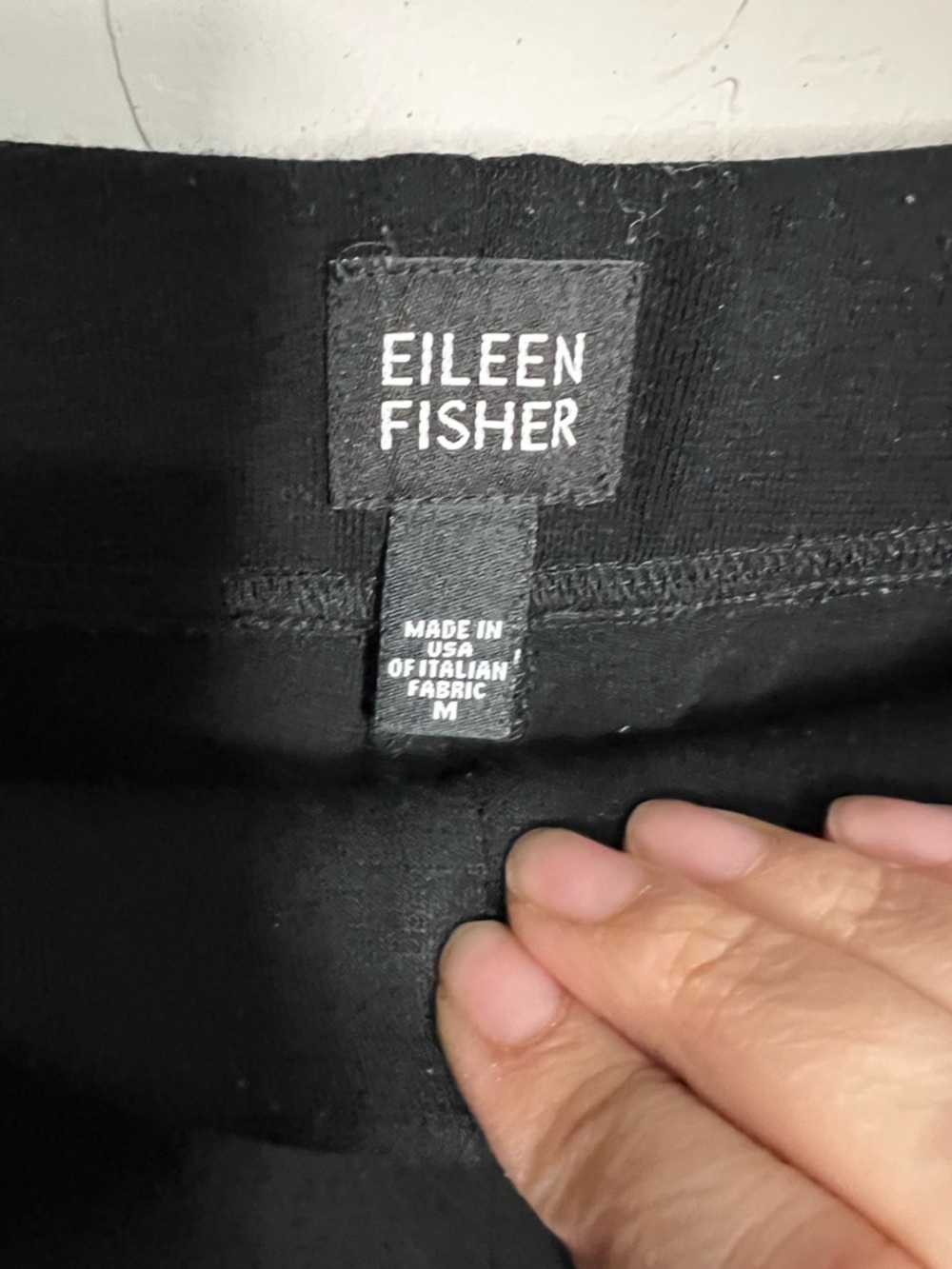Eileen Fisher Lantern Viscose Wool Black Wide-Leg Pull-On Pants - Picture 7 of 9